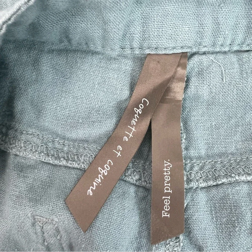 Feel pretty shorts linen light blue green Casual Teal Women's Bermudas